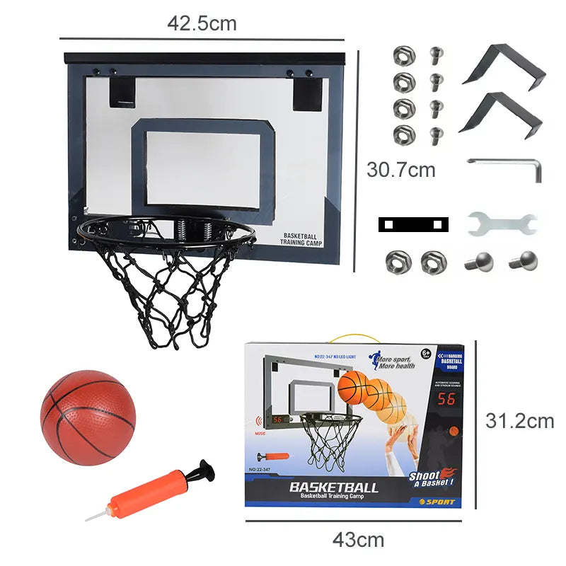 Adjustable Mini Electronic Metal Scoreboard Basketball Hoop